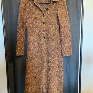 Vintage Dark Academia Long Collared Cardigan, Size M. Good Condition.